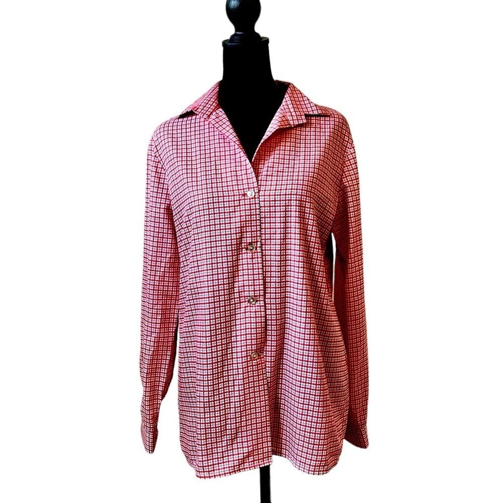 Vincenti Plaid Button Down Top Size 12​​​​